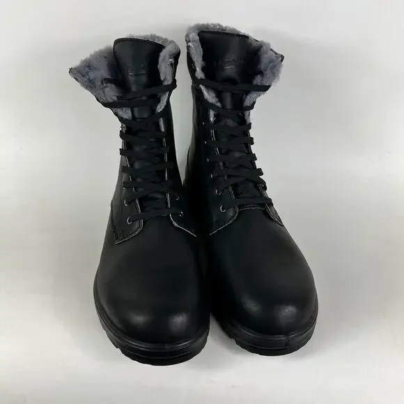 Blundstone 1465 Men's 9.5 Triple Black Leather Lace Up Ankle Winter Therma Boots
